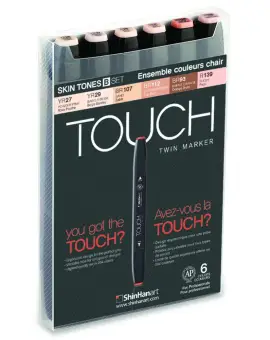 Touch Marker 2 hegyű 6 db-os grafikai filctoll készlet, Skin tones "B"