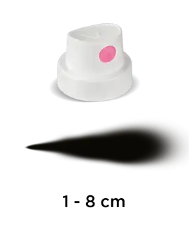 Festékszóró fej "Szupervastag" (fehér/pink) 1-8cm