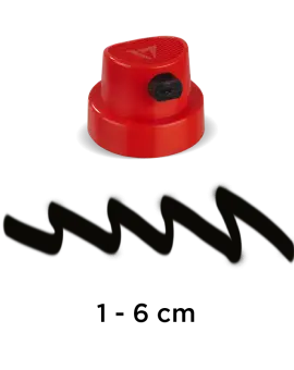 Festékszóró fej "Lapított művészi hatású 2" (piros/fekete) 1-6cm